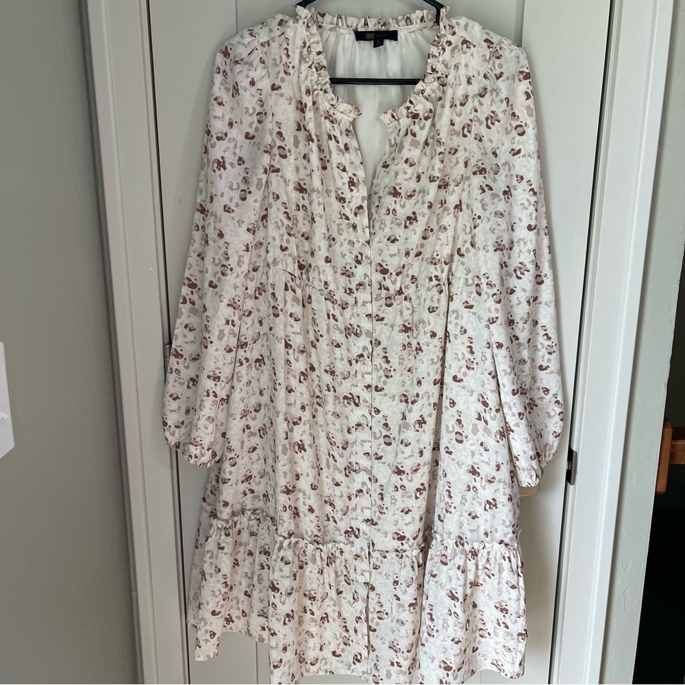 Frye & Co. Women’s Salt‎ Breeze Combo Midi Dress Size Small Button Up Ruffles